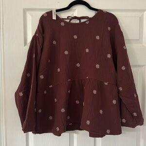 Madewell maroon flower top